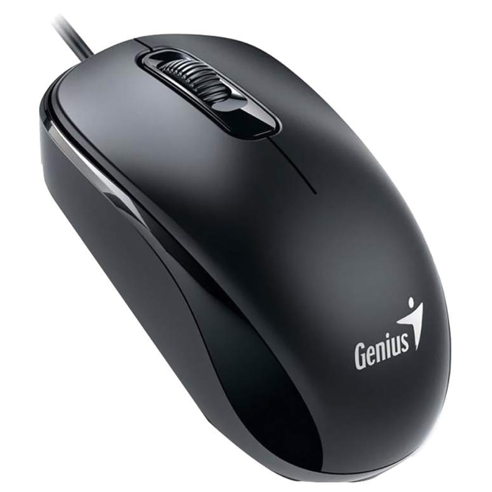 Мышь Genius DX-125 Black [31010106100] черная, оптическая, 1000dpi, 3 кнопки, USB кабель 1.5м, (251026)