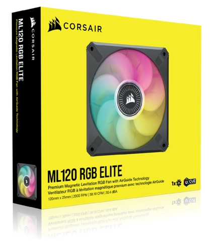 Вентилятор для корпуса Corsair iCUE ML120 RGB ELITE Black 120mm (CO-9050112-WW)