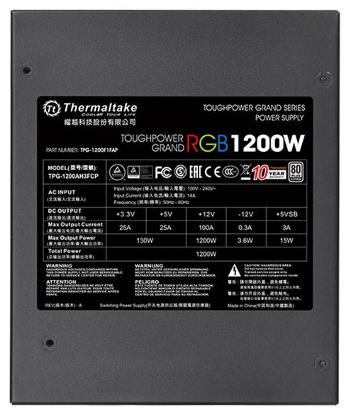 Блок питания Thermaltake Toughpower Grand RGB 80+ Platinum 1200W (PS-TPG-1200F1FAPE-1)