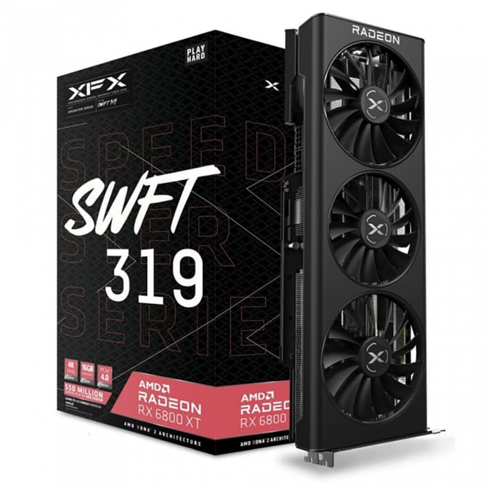 Видеокарта XFX Radeon RX 6800 XT Speedster SWFT 319 16Gb (RX-68XTAQFD9)